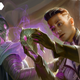 A mysterious masked mage offers a young man a mask of his own in a page from Dungeons & Dragons' Strixhaven: A Curriculum of Chaos.